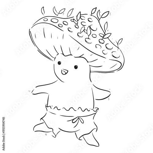 Mushroom in shorts character
