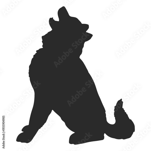 Akita silhouette howling