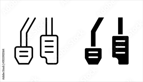 Car pedal line icon set. linear style sign for mobile concept and web design on white background