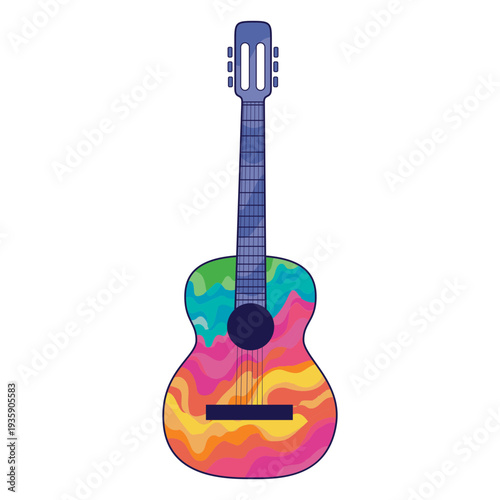 Colorful acoustic guitar