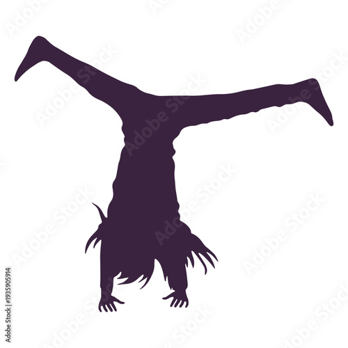 Gymnastics cartwheel silhouette