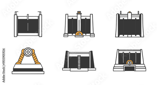 Dam Break Line art modern soft tone illustration