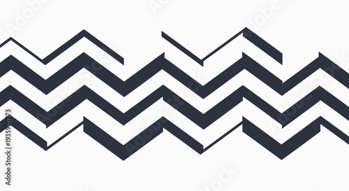 Black Zig Zag Pattern on White Background.