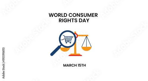 World Consumer Rights Day March 15th consumer protection illustration.
