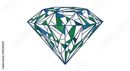 Colorful Diamond Gemstone Illustration Design Element.