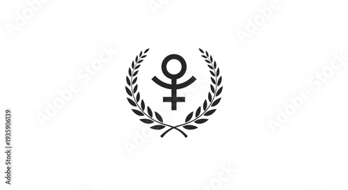 Symbol of Gender Equality and Peace with Laurel Wreath.