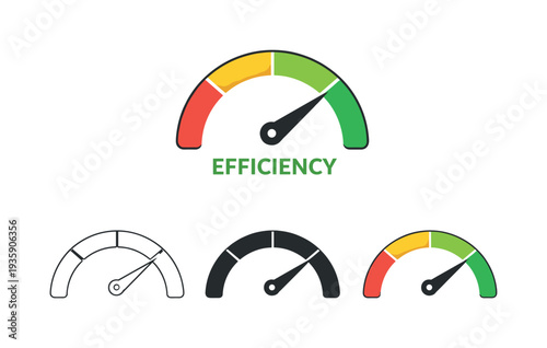Optimized performance outcome represented by a dashboard gauge with smooth arc and single pointer indicating efficiency, clearly
