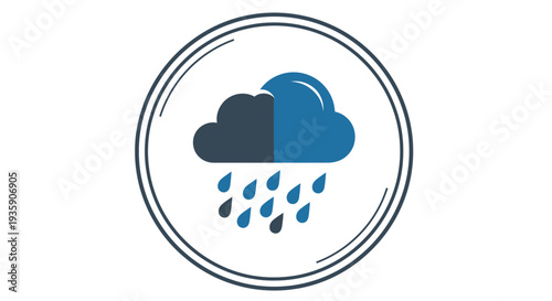 Rain Cloud Weather Icon Illustration Symbol.