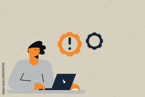 Art & Illustration Person Using Smartphone with Social Media Notifications