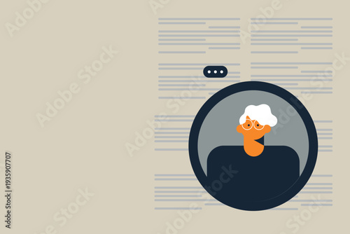 Art & Illustration Person Using Smartphone with Social Media Notifications