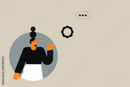 Art & Illustration Person Using Smartphone with Social Media Notifications