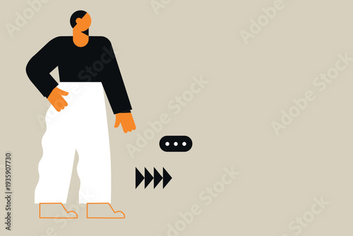 Art & Illustration Person Using Smartphone with Social Media Notifications