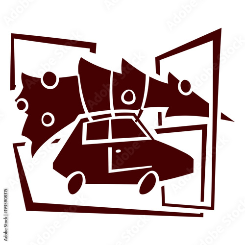 Car-bound holiday tree mover