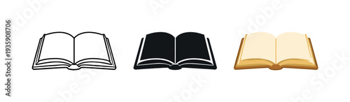 Sacred practice context depicted as an open holy book resting flat with visible pages and central spine shown as a single