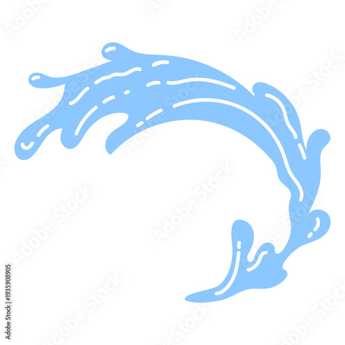 Splashing wave in the aqua park