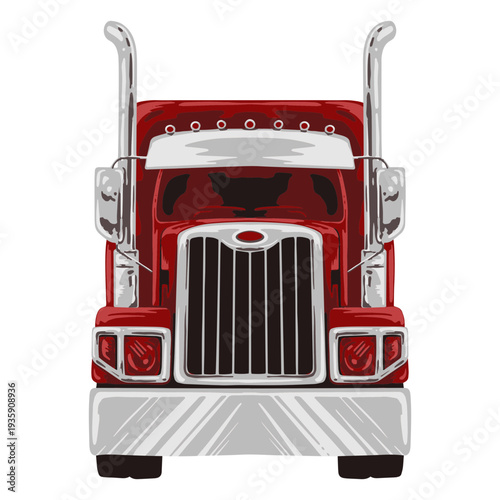 Red truck for heavy transportation