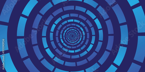 Background Pattern circle stripes dotted radial Gradient blue. Technology motif template