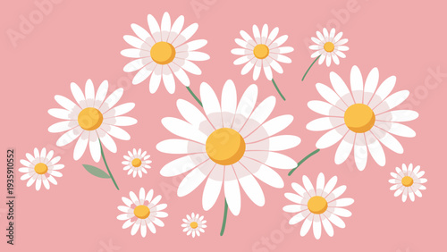 A vibrant bouquet of daisies in full bloom, showcasing nature's beauty and simplicity Vector