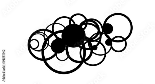 Black Abstract Circle Pattern Design Element.
