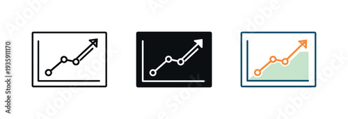Upward Profit Graph. Profit outcome revealed as a line graph trending upward within a simple frame, identical shape shown
