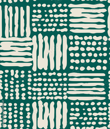 abstract damaged shape seamless pattern on jade green color 