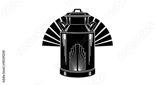 Black Metal Fire Extinguisher with Badge.