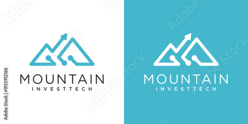 Mountain InvestTech Logo Design Modern Financial Technology Branding.