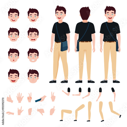Male Avatar Creation Collection with Gesture Variations