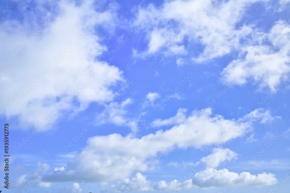 Obraz premium Wonderful New Zealand sky replacement with clean blue sky and some clouds.