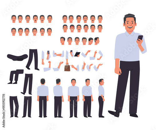 Male Character Asset Pack with Editable Components