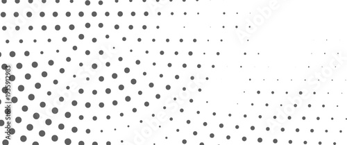 Abstract monochrome halftone pattern. Futuristic panel. Grunge dotted backdrop with circles, dots, point. Design element for web banners, posters, cards, wallpapers, sites. Black and white color