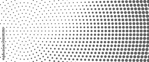 Abstract monochrome halftone pattern. Futuristic panel. Grunge dotted backdrop with circles, dots, point. Design element for web banners, posters, cards, wallpapers, sites. Black and white color
