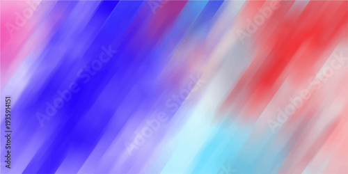 Abstract diagonal brush stroke background with vibrant pink blue and red color blend motion effect vector