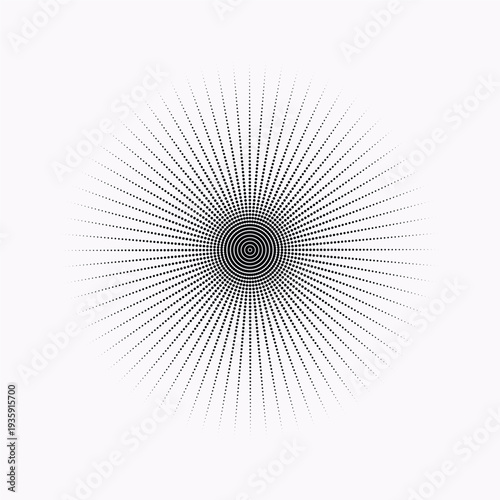Abstract Dotted halftone Circle Design Element on White Background