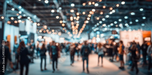 Wallpaper Mural abstract crowd walking in modern convention center hall Torontodigital.ca