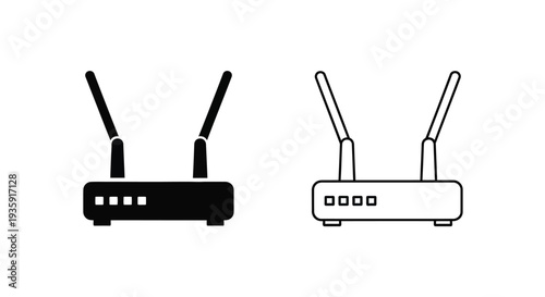 Modern wireless routers icon set Vector