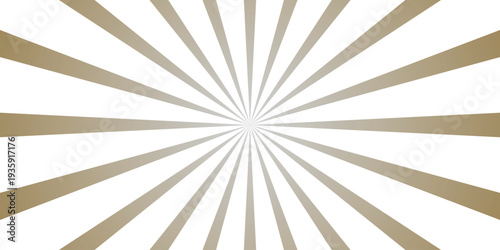 Classic Sunburst Pattern In Gold And White With Radial Lines Emanating From A Central Point For Retro Design
