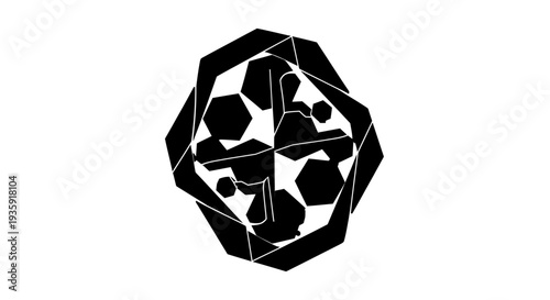Geometric Soccer Ball Icon Design Element.