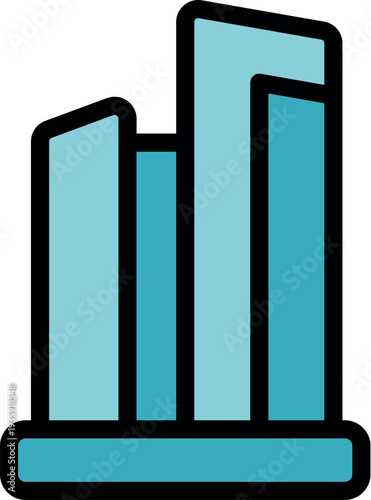 Simple bar graph icon representing positive growth and development