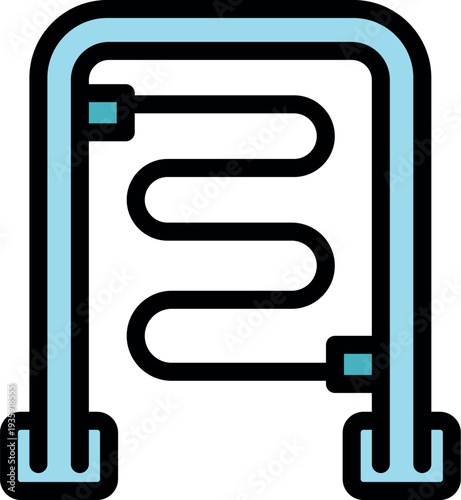 Modern heated towel rail warming towels and adding a touch of luxury to bathroom, ensuring comfort and convenience