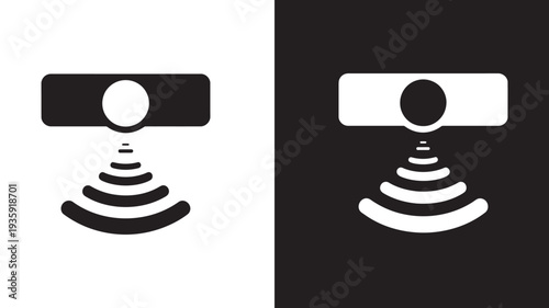 Movement Detection Icons, Motion Sensor Illustration, Occupancy Detection Graphic, Intruder Alert Symbol, Security Alarm Sign