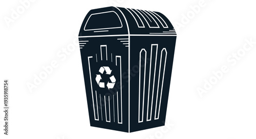 Recycling Bin with Recycling Symbol.