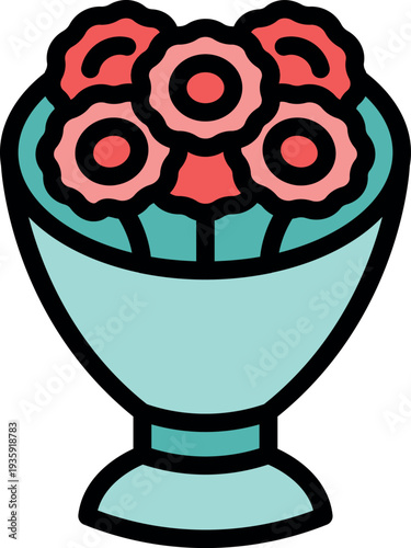 Colorful bouquet of flowers arranged in an elegant vase, symbolizing joy, celebration, and heartfelt sentiments