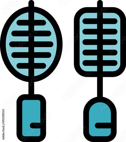 Two fly swatters featuring a round and rectangular shape are ready to eliminate annoying insects