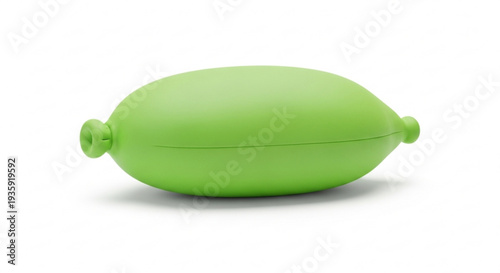 Green silicone whisk on transparent background for cooking and baking