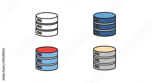 Database Line art clean modern abstract illustration