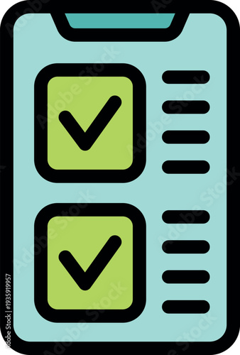 Mobile phone displaying completed tasks in a checklist application, symbolizing productivity and accomplishment