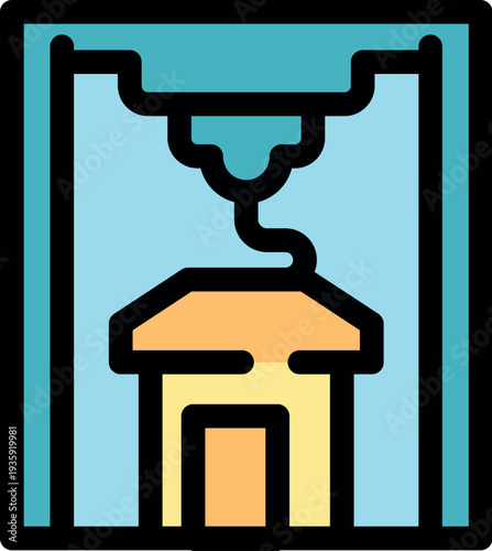 Modern 3d printer creating a miniature house model, showcasing innovative technology in architecture and construction