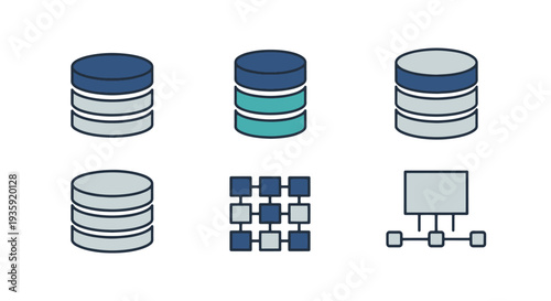 Database Line art dynamic smooth tone illustration