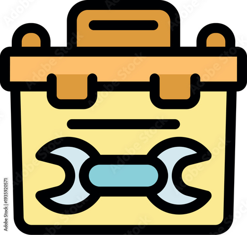 Yellow toolbox with wrench icon symbolizing repair, maintenance, and handyman services